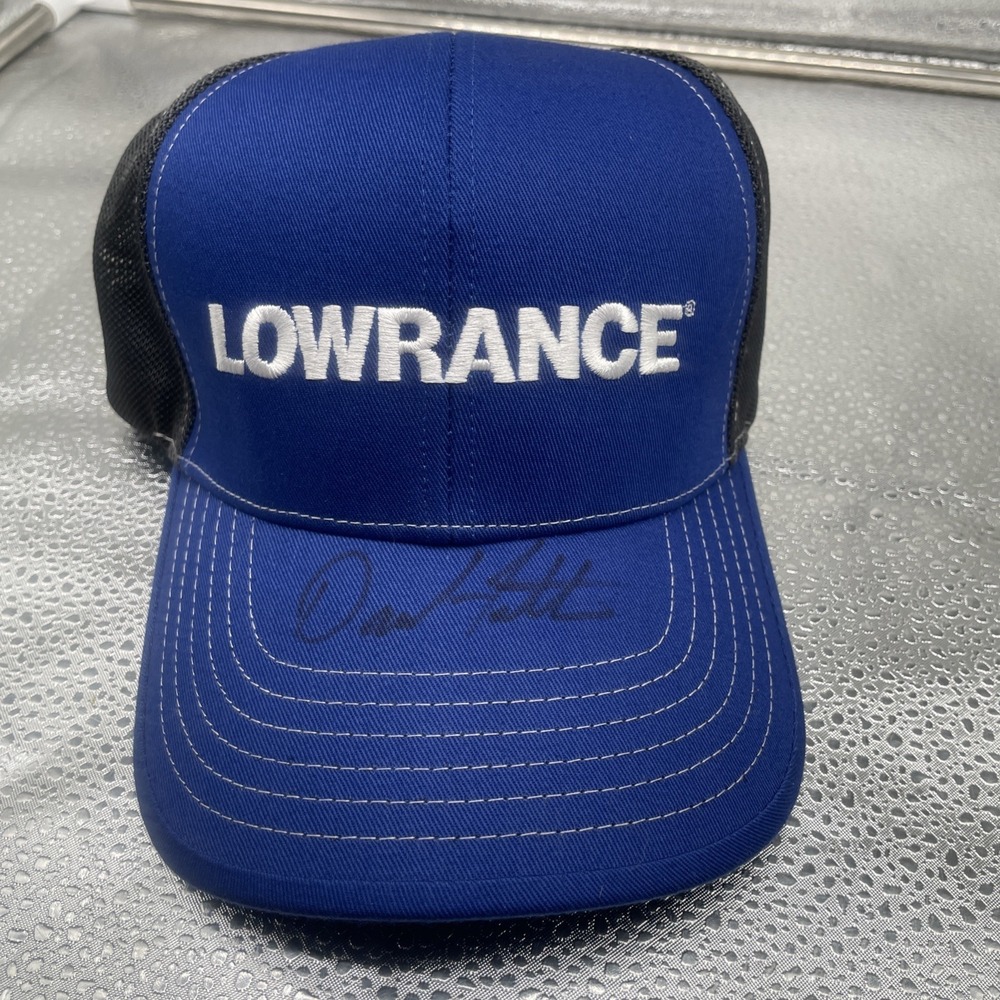 Lowrance Marine Strap Back Embroidered Spellout Logo Baseball Cap Blue One Sz
